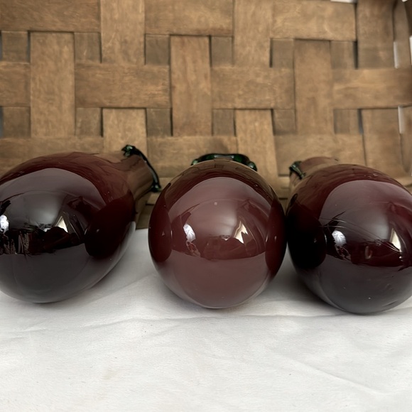 Art Glass Handblown Eggplants in Woven Flat Stake Basket - Picture 7 of 9